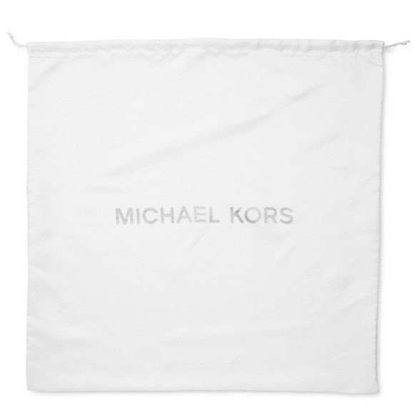 MICHAEL Michael Kors White Drawstring Dust Pouch with Silver Logo XL 22x22 NWT - Picture 2 of 6